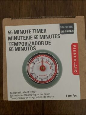 Kikkerland Magnetic 55-Minute Timer in Green and Red Accents